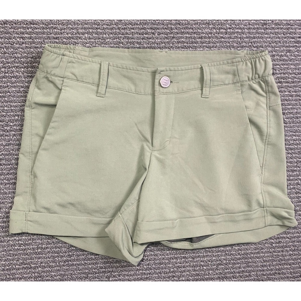 Free Fly Shorts Women Size XS Green 3" Inseam Bamboo Stretch Cuffed Utility